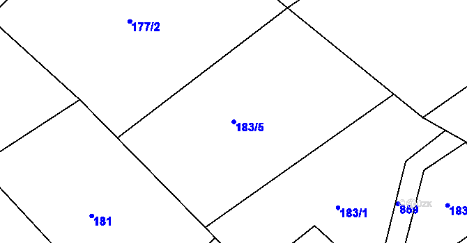 Parcela st. 183/5 v KÚ Hradec u Ledče nad Sázavou, Katastrální mapa