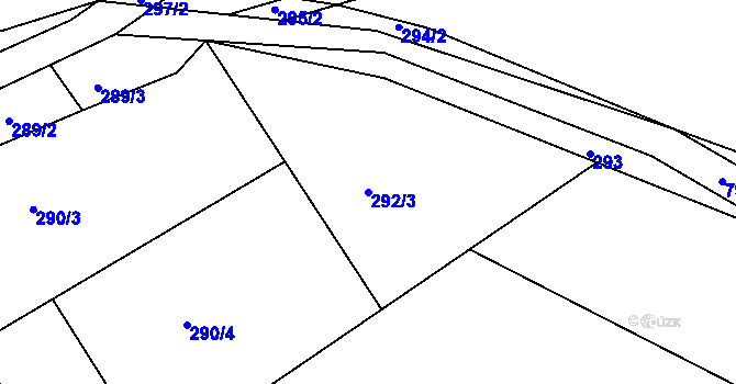 Parcela st. 292/3 v KÚ Hradec u Ledče nad Sázavou, Katastrální mapa