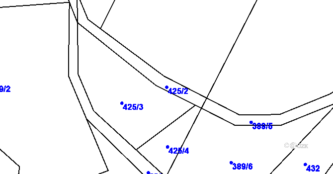 Parcela st. 425/2 v KÚ Hradec u Ledče nad Sázavou, Katastrální mapa