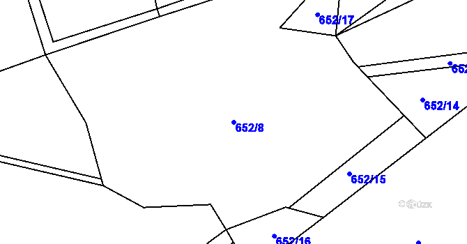 Parcela st. 652/8 v KÚ Hradec u Ledče nad Sázavou, Katastrální mapa
