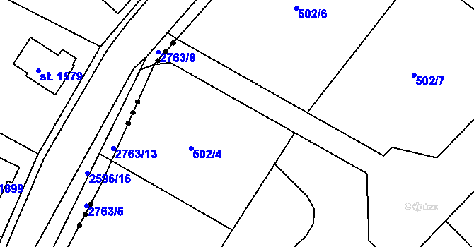 Parcela st. 502/4 v KÚ Hradec u Ledče nad Sázavou, Katastrální mapa