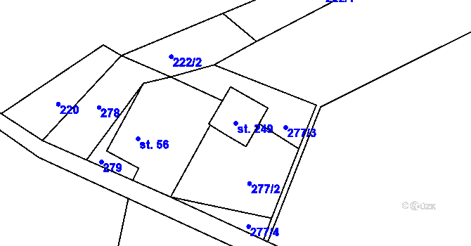 Parcela st. 249 v KÚ Hradec u Ledče nad Sázavou, Katastrální mapa