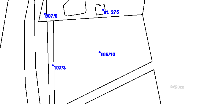Parcela st. 106/10 v KÚ Hradec u Ledče nad Sázavou, Katastrální mapa