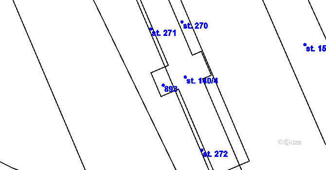 Parcela st. 893 v KÚ Hradec u Ledče nad Sázavou, Katastrální mapa