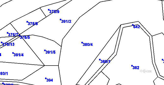 Parcela st. 380/4 v KÚ Ostrov u Ledče nad Sázavou, Katastrální mapa