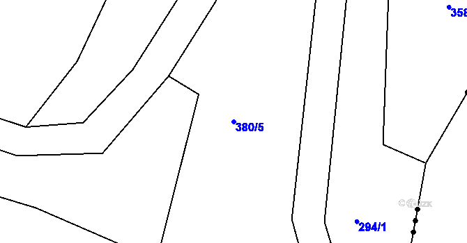 Parcela st. 380/5 v KÚ Ostrov u Ledče nad Sázavou, Katastrální mapa