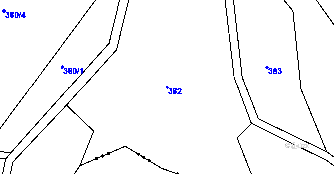 Parcela st. 382 v KÚ Ostrov u Ledče nad Sázavou, Katastrální mapa