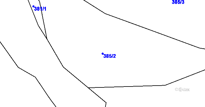 Parcela st. 385/2 v KÚ Ostrov u Ledče nad Sázavou, Katastrální mapa