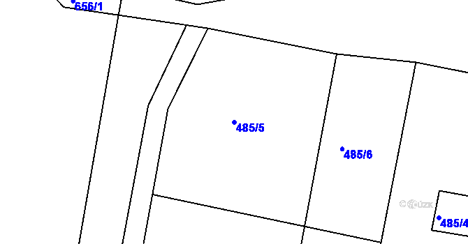 Parcela st. 485/5 v KÚ Ostrov u Ledče nad Sázavou, Katastrální mapa