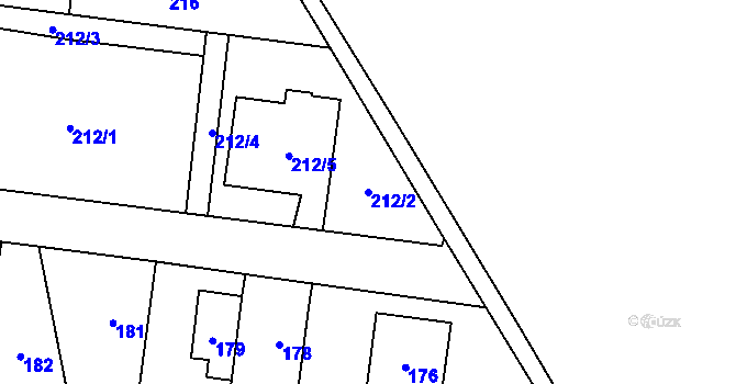 Parcela st. 212/2 v KÚ Hradec nad Moravicí, Katastrální mapa