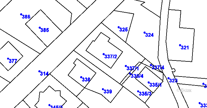 Parcela st. 337/2 v KÚ Hradec nad Moravicí, Katastrální mapa