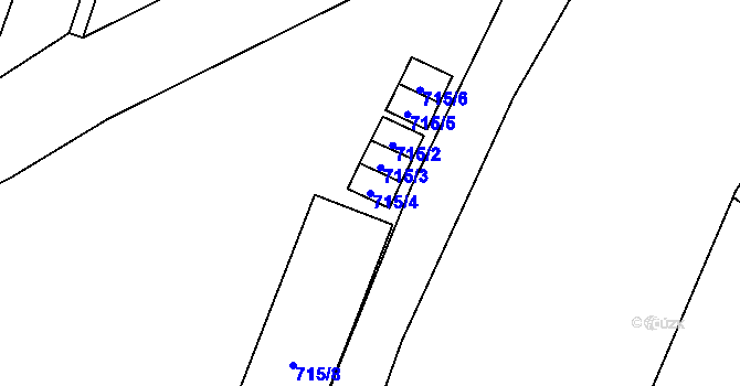 Parcela st. 715/4 v KÚ Hradec nad Moravicí, Katastrální mapa