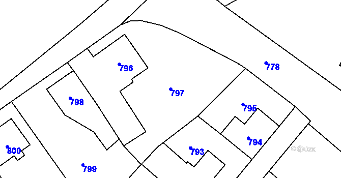 Parcela st. 797 v KÚ Hradec nad Moravicí, Katastrální mapa