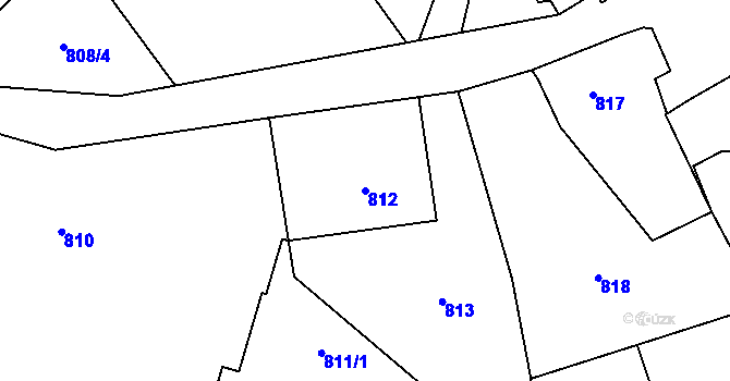 Parcela st. 812 v KÚ Hradec nad Moravicí, Katastrální mapa