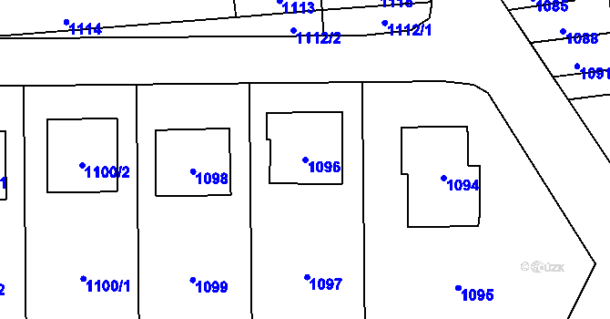 Parcela st. 1096 v KÚ Hradec nad Moravicí, Katastrální mapa