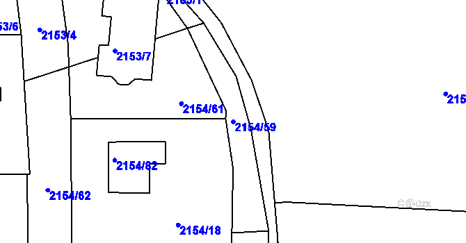 Parcela st. 2154/59 v KÚ Hradec nad Moravicí, Katastrální mapa