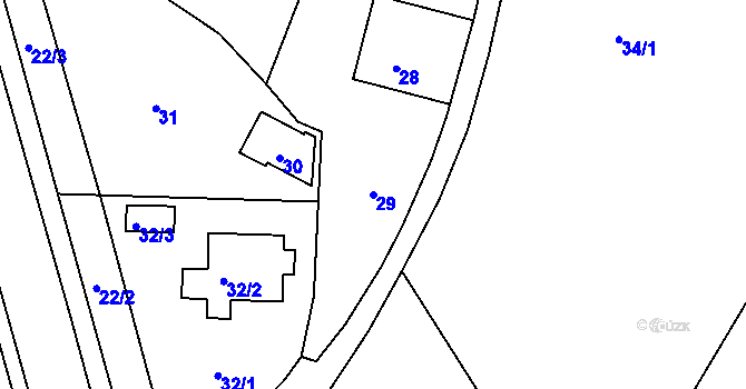 Parcela st. 29 v KÚ Kajlovec, Katastrální mapa