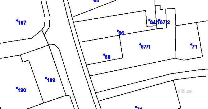 Parcela st. 68 v KÚ Kajlovec, Katastrální mapa