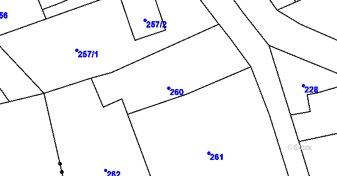 Parcela st. 260 v KÚ Kajlovec, Katastrální mapa