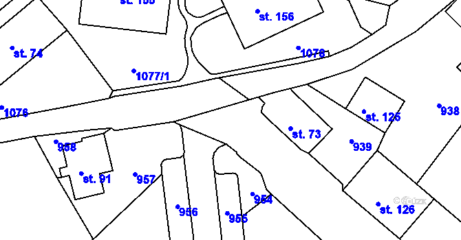 Parcela st. 462/16 v KÚ Hradec u Jeseníka, Katastrální mapa