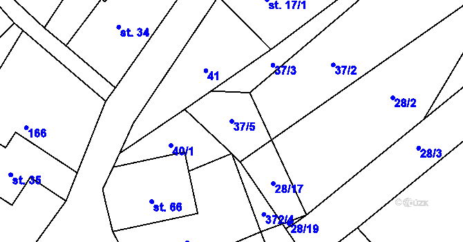 Parcela st. 37/5 v KÚ Nová Ves u Jeseníka, Katastrální mapa