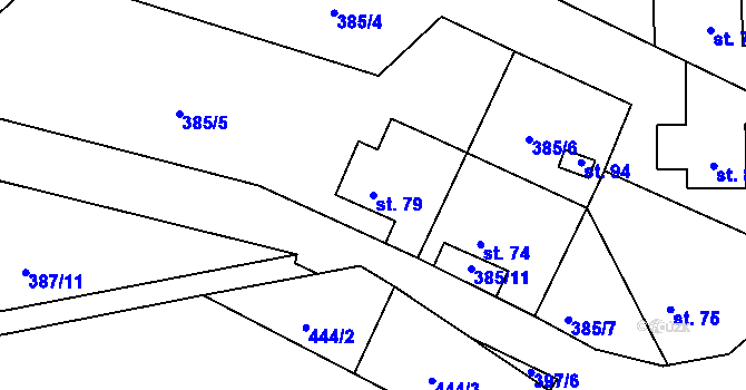 Parcela st. 79 v KÚ Nová Ves u Jeseníka, Katastrální mapa