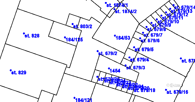 Parcela st. 679/2 v KÚ Hradec Králové, Katastrální mapa