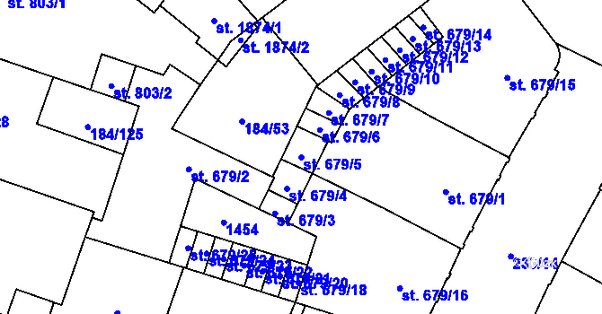 Parcela st. 679/5 v KÚ Hradec Králové, Katastrální mapa