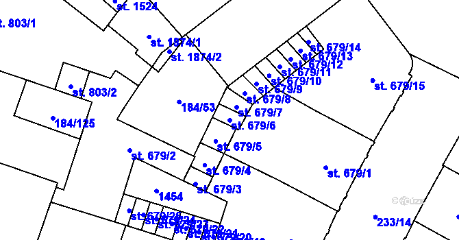 Parcela st. 679/6 v KÚ Hradec Králové, Katastrální mapa