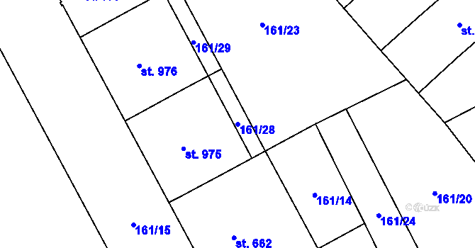 Parcela st. 161/28 v KÚ Hradec Králové, Katastrální mapa