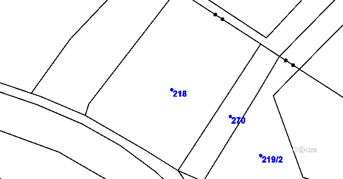 Parcela st. 218 v KÚ Hradec Králové, Katastrální mapa