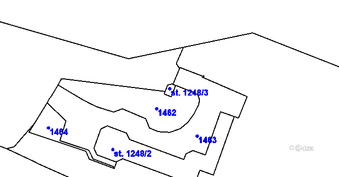 Parcela st. 1248/3 v KÚ Hradec Králové, Katastrální mapa