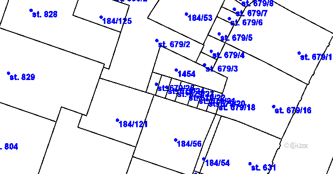 Parcela st. 679/24 v KÚ Hradec Králové, Katastrální mapa