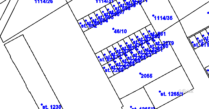 Parcela st. 673 v KÚ Slezské Předměstí, Katastrální mapa