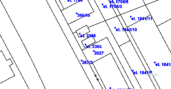 Parcela st. 2365 v KÚ Slezské Předměstí, Katastrální mapa