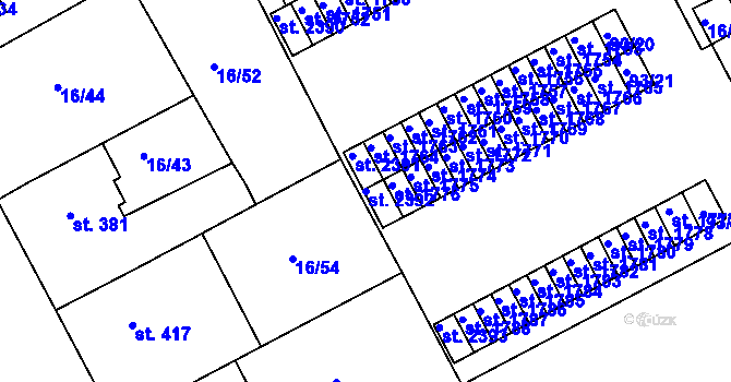 Parcela st. 2392 v KÚ Slezské Předměstí, Katastrální mapa