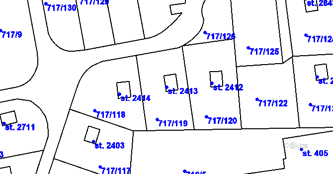 Parcela st. 2413 v KÚ Slezské Předměstí, Katastrální mapa