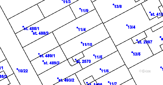 Parcela st. 11/10 v KÚ Slezské Předměstí, Katastrální mapa