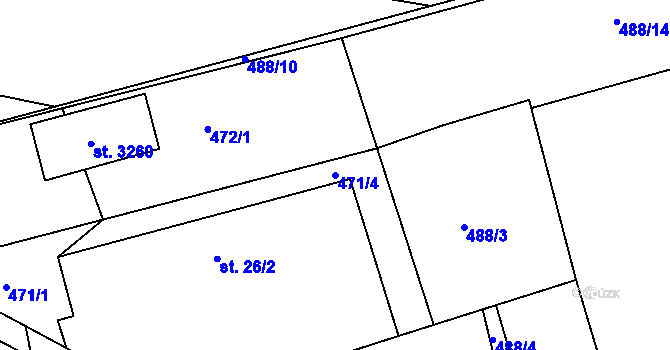 Parcela st. 471/4 v KÚ Slezské Předměstí, Katastrální mapa