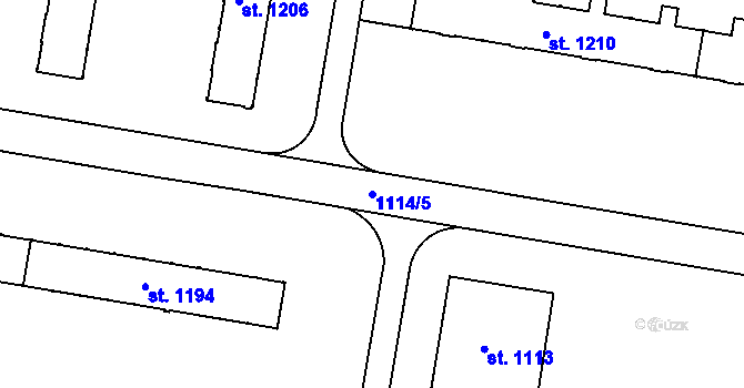 Parcela st. 1114/5 v KÚ Slezské Předměstí, Katastrální mapa