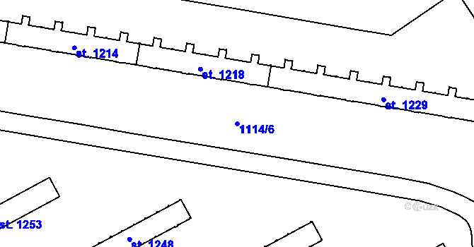 Parcela st. 1114/6 v KÚ Slezské Předměstí, Katastrální mapa