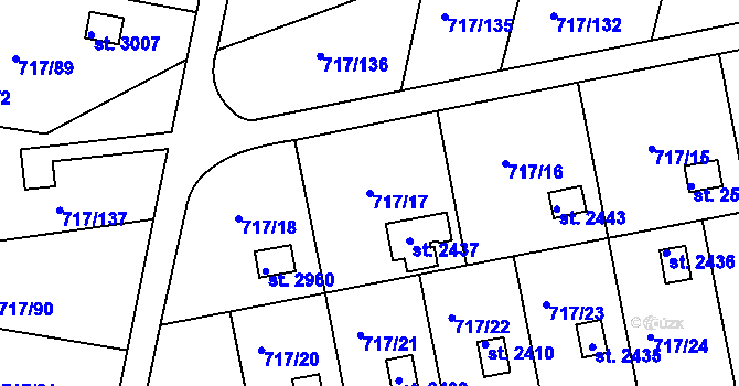 Parcela st. 717/17 v KÚ Slezské Předměstí, Katastrální mapa
