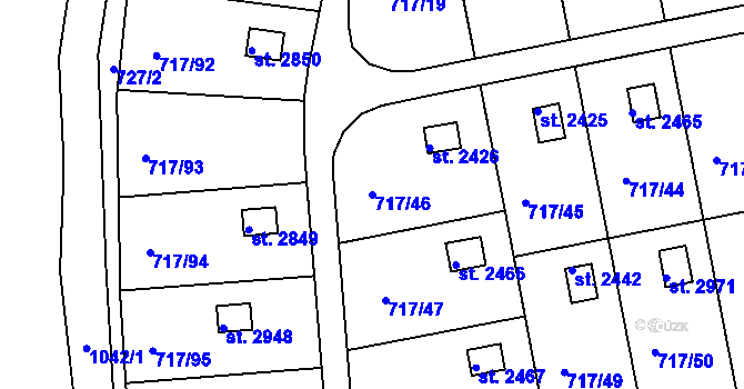 Parcela st. 717/46 v KÚ Slezské Předměstí, Katastrální mapa