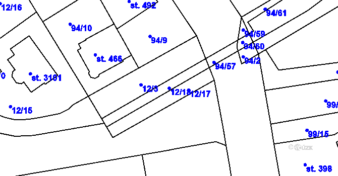 Parcela st. 12/18 v KÚ Slezské Předměstí, Katastrální mapa