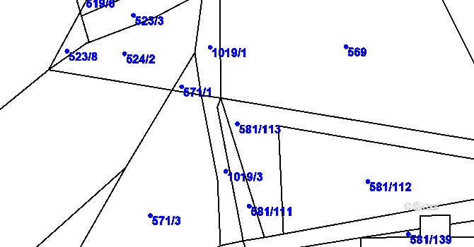 Parcela st. 581/113 v KÚ Slezské Předměstí, Katastrální mapa