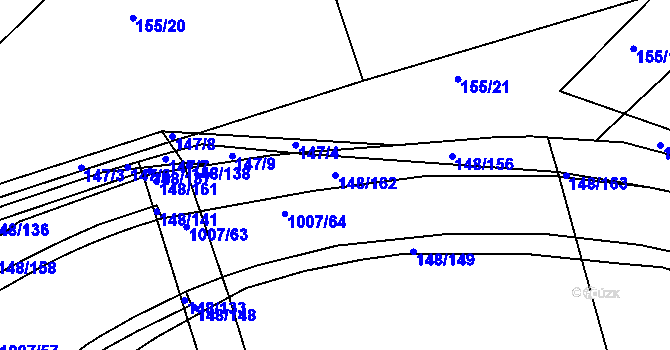 Parcela st. 148/162 v KÚ Slezské Předměstí, Katastrální mapa