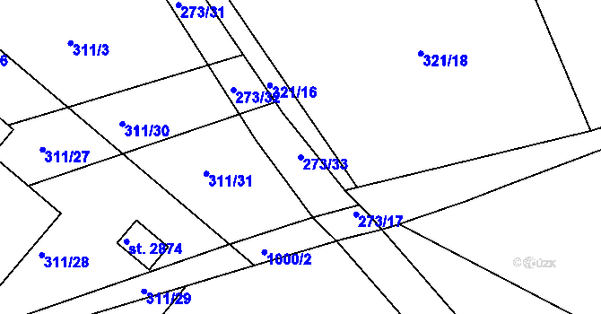 Parcela st. 273/33 v KÚ Slezské Předměstí, Katastrální mapa