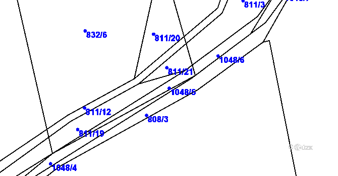 Parcela st. 1048/5 v KÚ Slezské Předměstí, Katastrální mapa