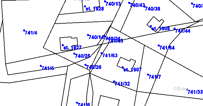 Parcela st. 741/63 v KÚ Slezské Předměstí, Katastrální mapa