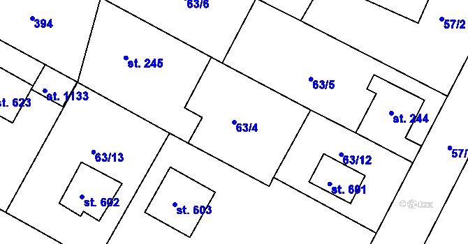 Parcela st. 63/4 v KÚ Malšovice u Hradce Králové, Katastrální mapa